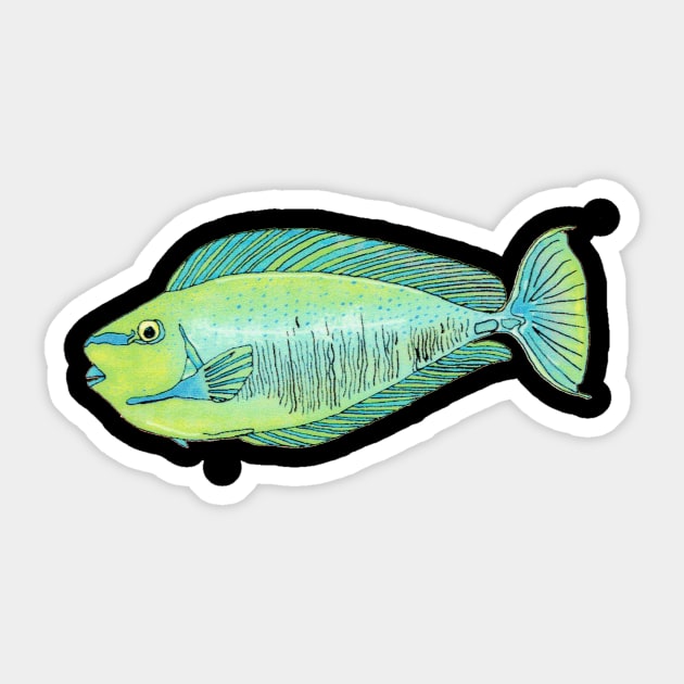 Unicornfish Sticker by VibeCeramicStudios